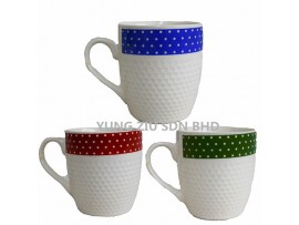 2#EMBOSSED CERAMIC CUP 7.5*8CM 